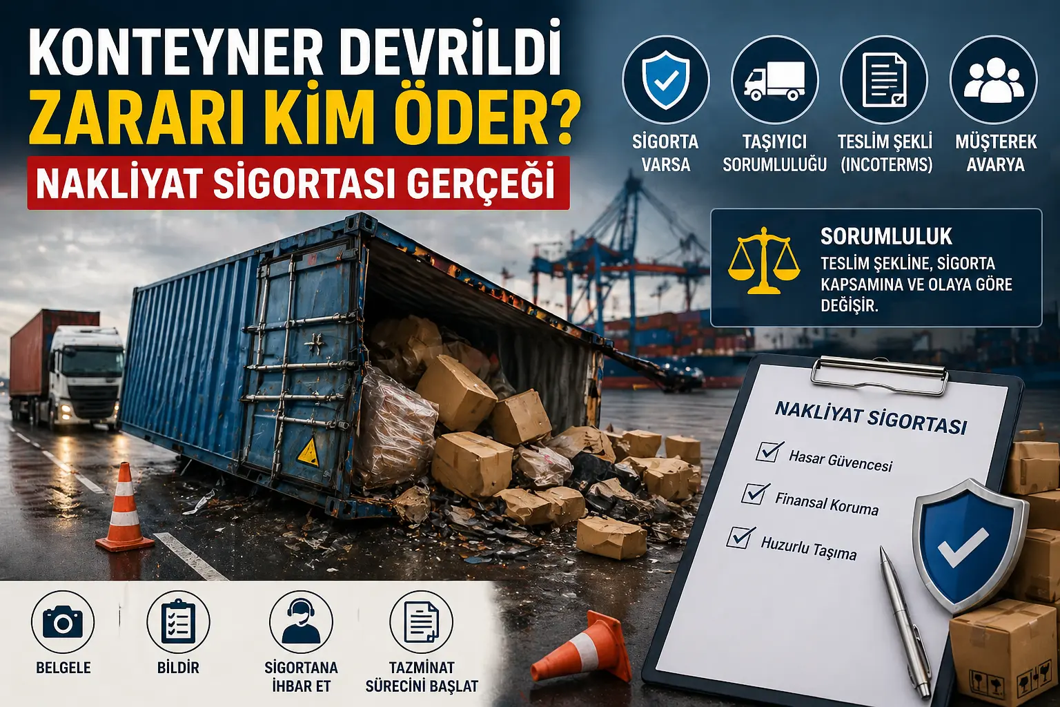 Konteyner Devrildi Zararı Kim Öder Nakliyat Sigortası Gerçeği